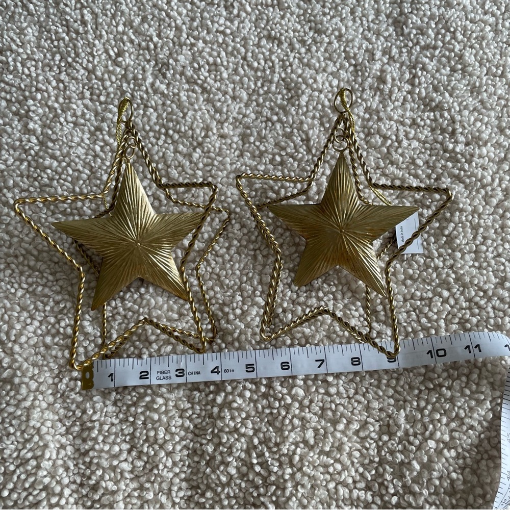 Gold star holiday ornaments - Picture 5 of 7